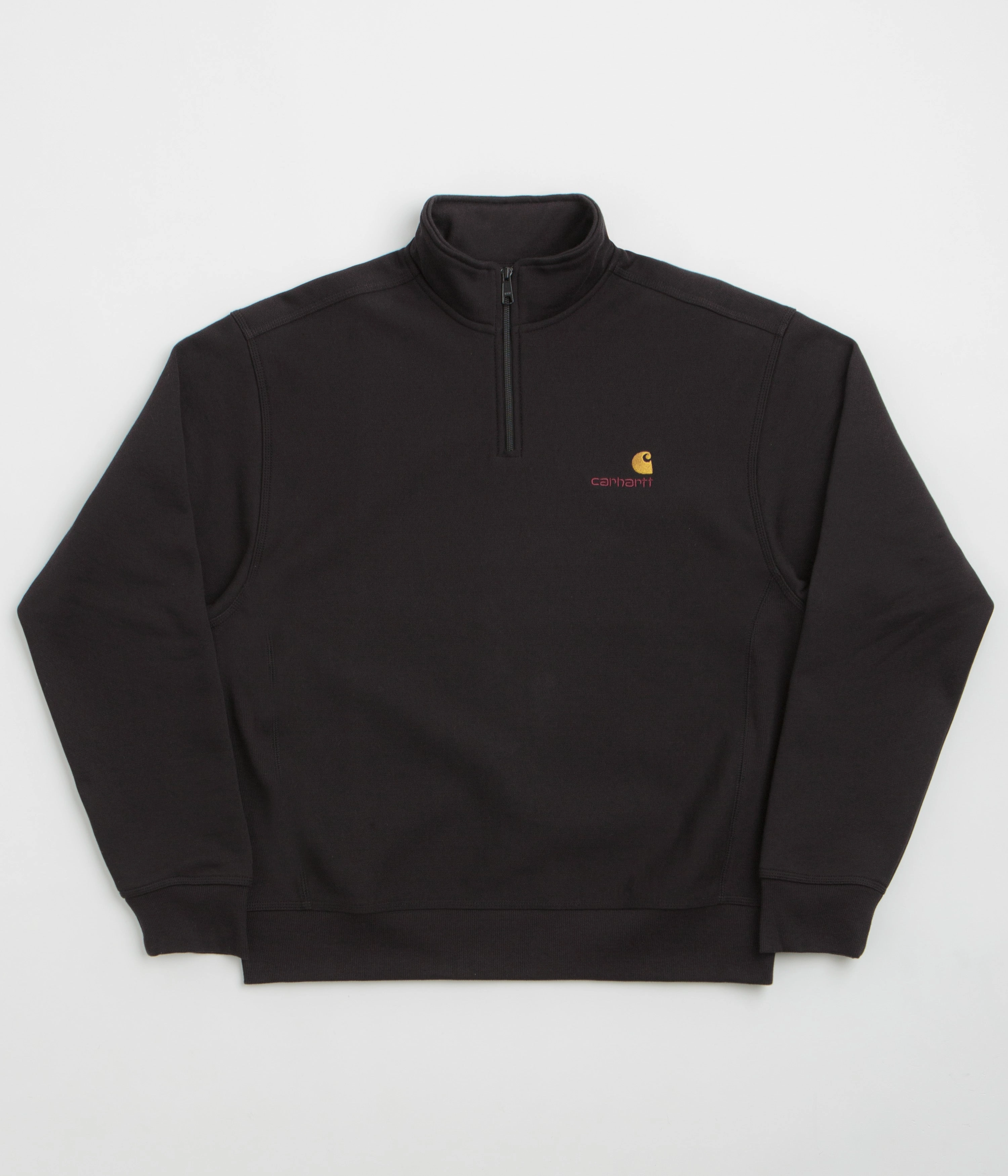Street Apparel Carhartt Half Zip American Script Sweatshirt - Black