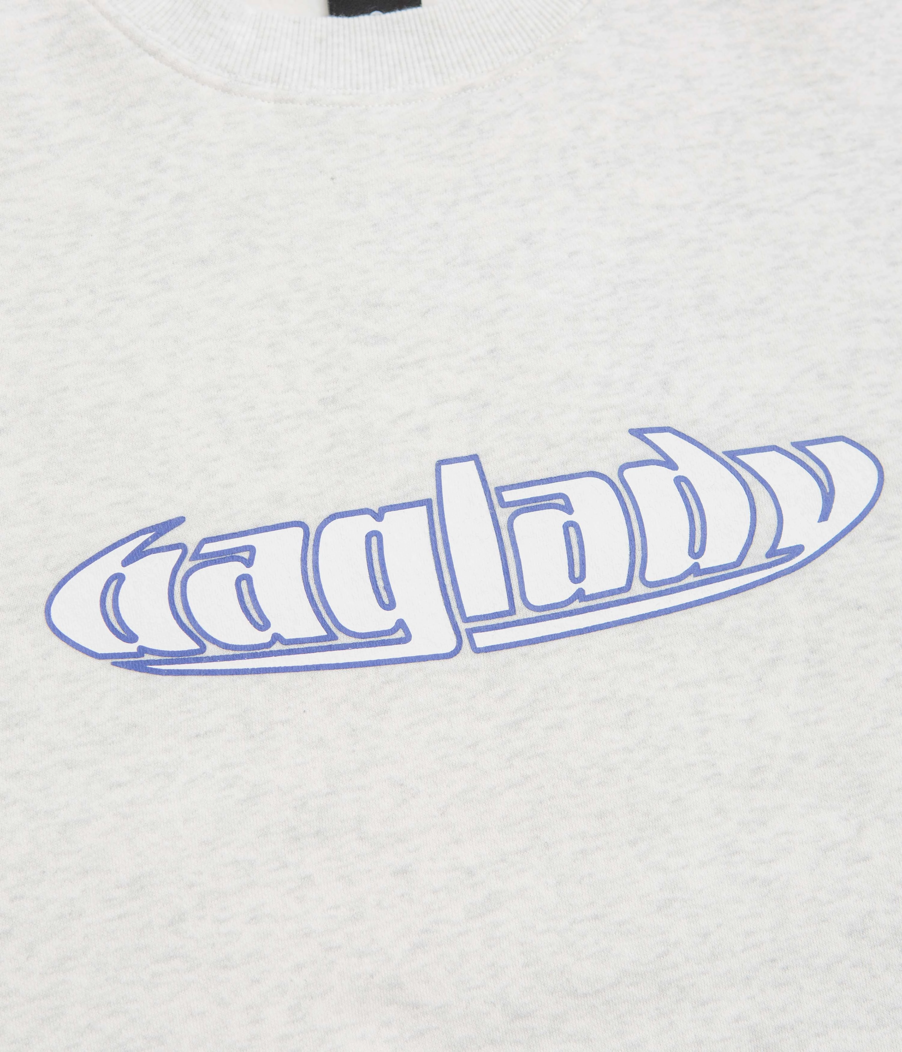 Zip Closure Baglady Warp Crewneck Sweatshirt - Ash