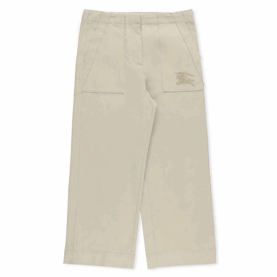 Durable Seam Construction Modern Relaxed Burberry Girls Hunter Orla Cotton-Blend Trousers
