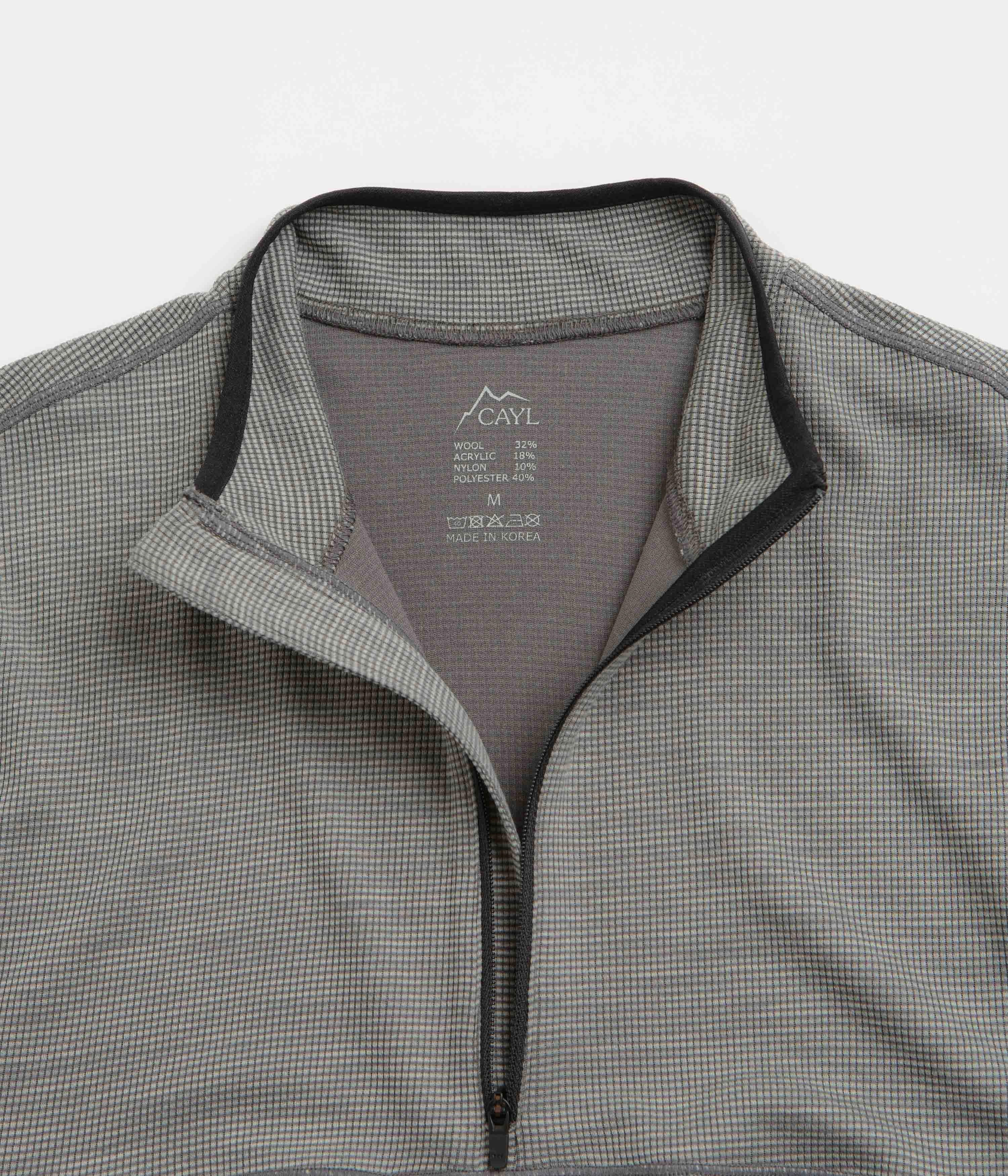 Breathable Design Layered Style Cayl Live Wool Mix Half Zip Sweatshirt - Charcoal