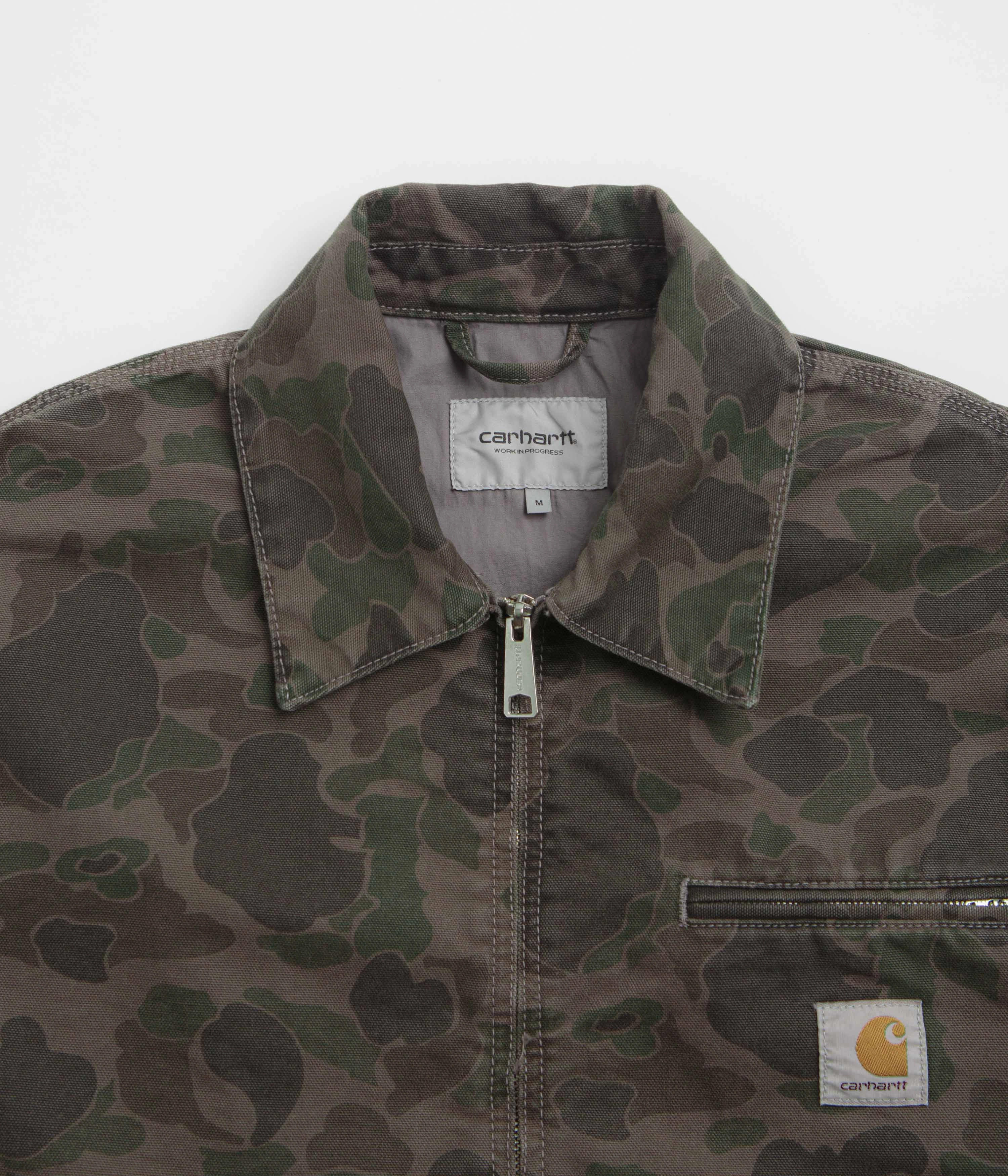 Patch Stretchy Carhartt Duck Detroit Jacket - Camo Duck / Green / Porphyry