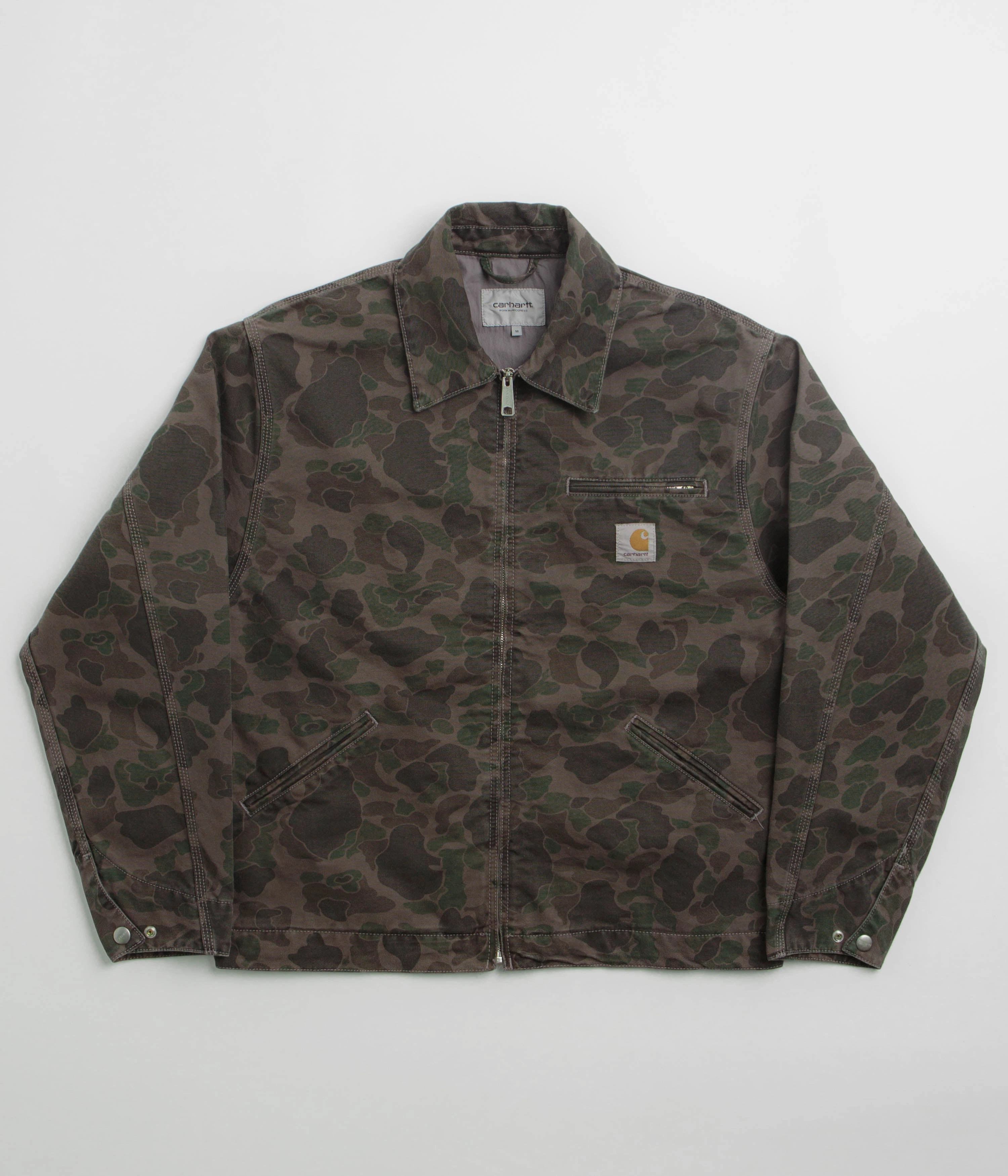 Carhartt Duck Detroit Jacket - Camo Duck / Green / Porphyry Debate