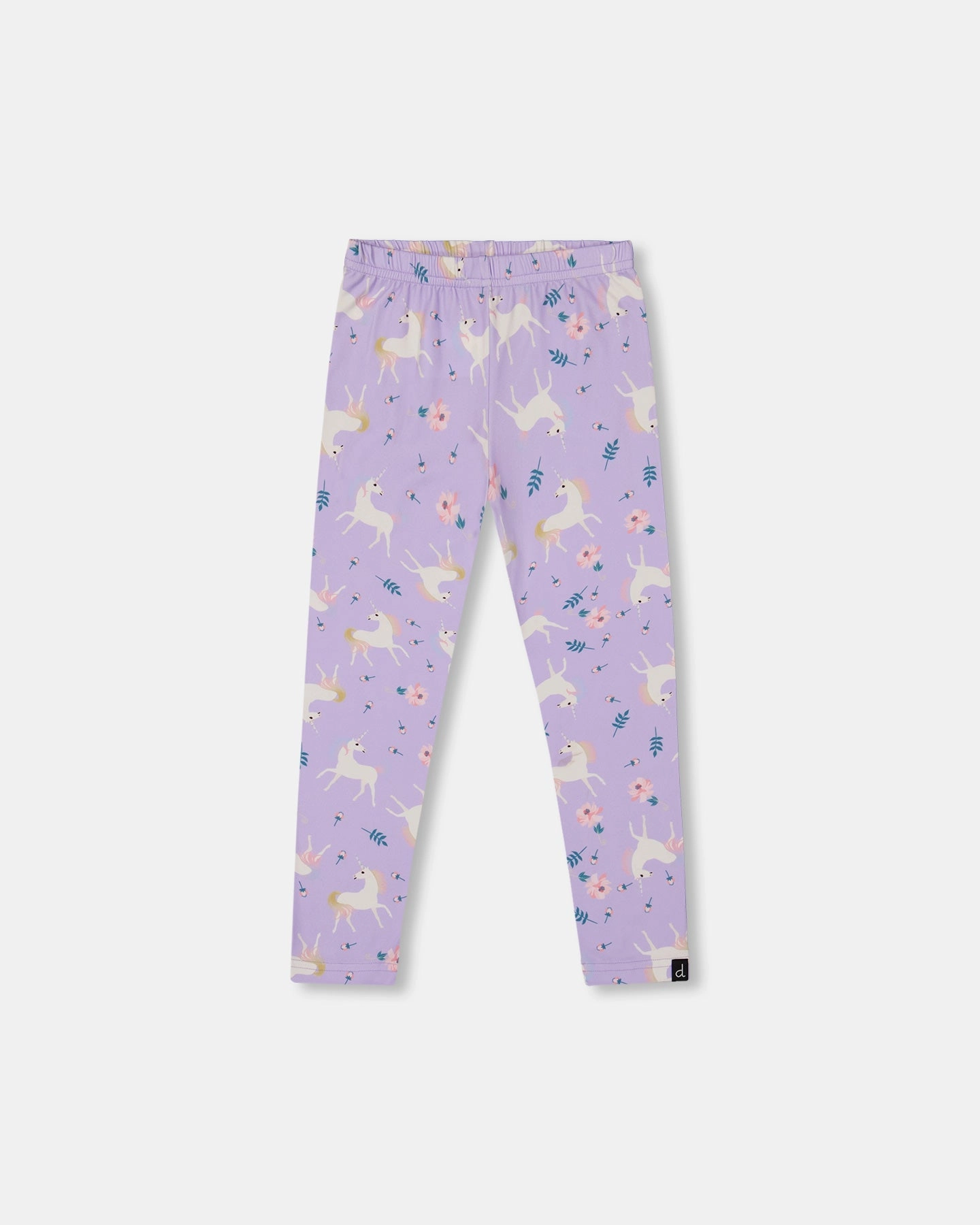 Soft and Cozy Stretch Jersey Leggings Lilac Unicorn Print