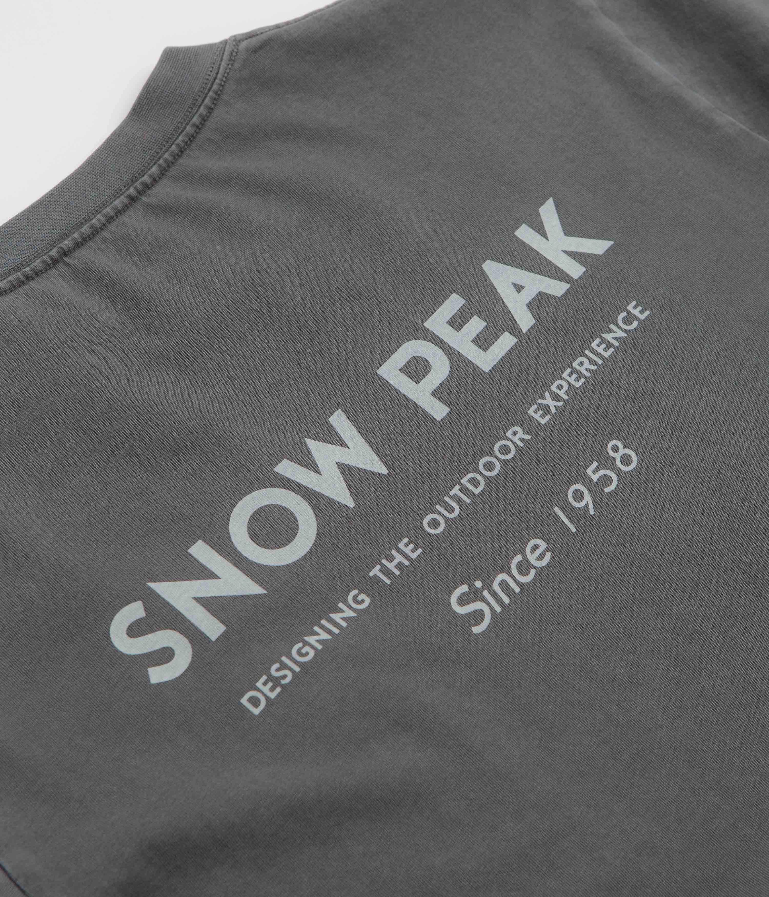 Snow Peak Garment Dyed Long Sleeve T-Shirt - Charcoal vacation Mansion