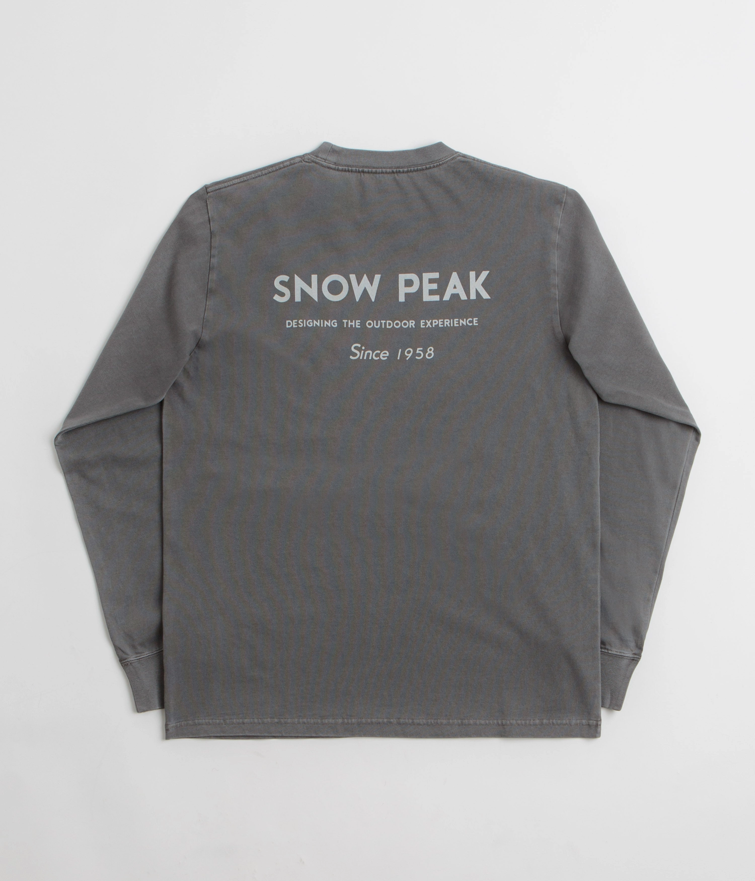 Snow Peak Garment Dyed Long Sleeve T-Shirt - Charcoal swimming venue