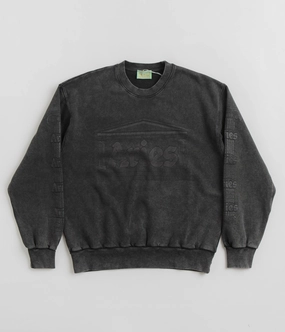 absorbent Aries Aged Ancient Column Crewneck Sweatshirt - Black