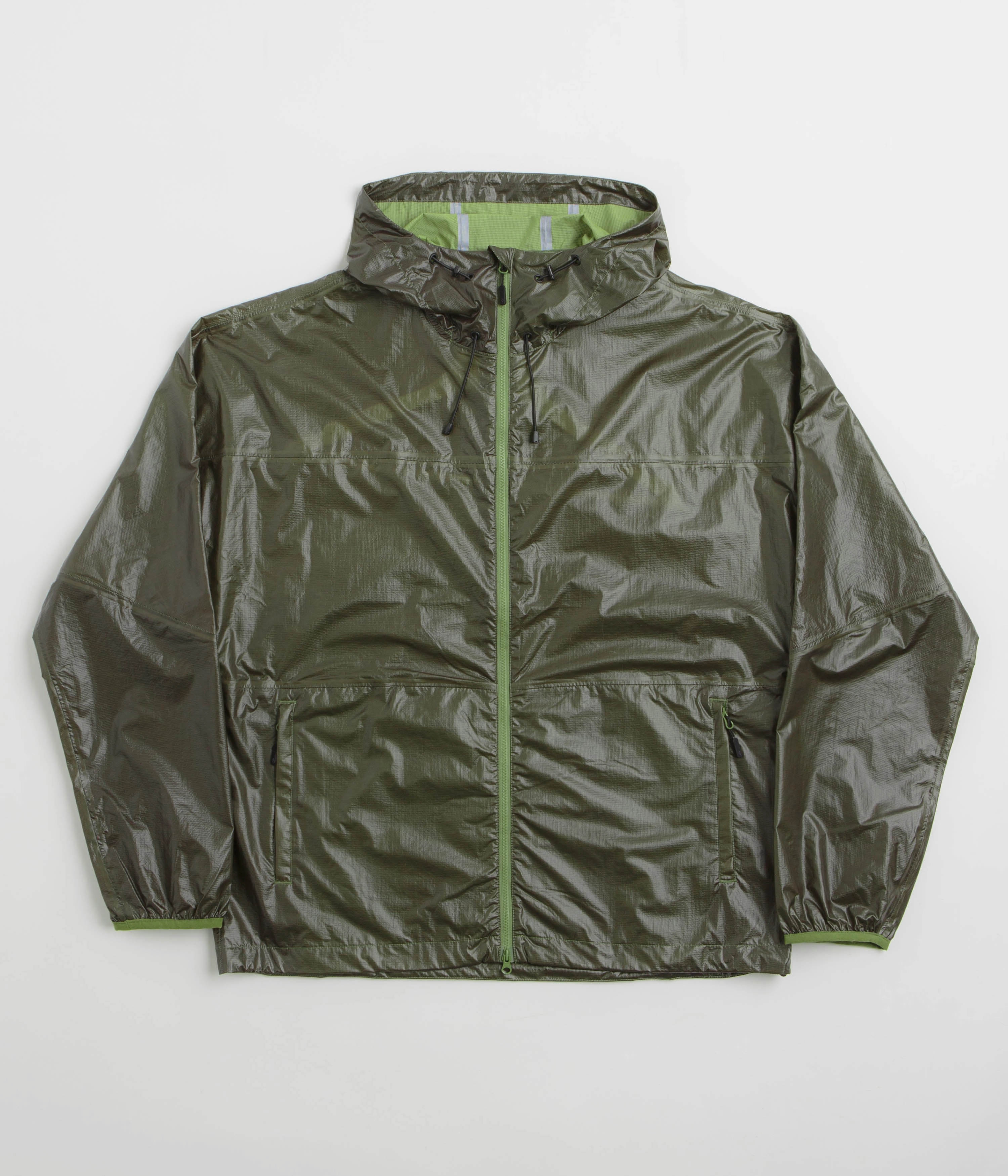 Purple Mountain Observatory Heatreactive Breeze Jacket - Khaki / Lime gym - goers