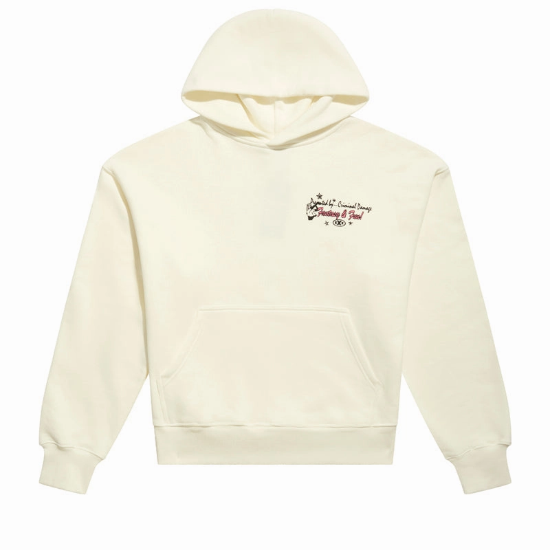 Criminal Damage Fantasy & Fun Hoodie - Off White Bat like All-Day Fit
