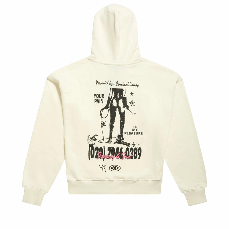 Criminal Damage Fantasy & Fun Hoodie - Off White Flexible Comfort Fit