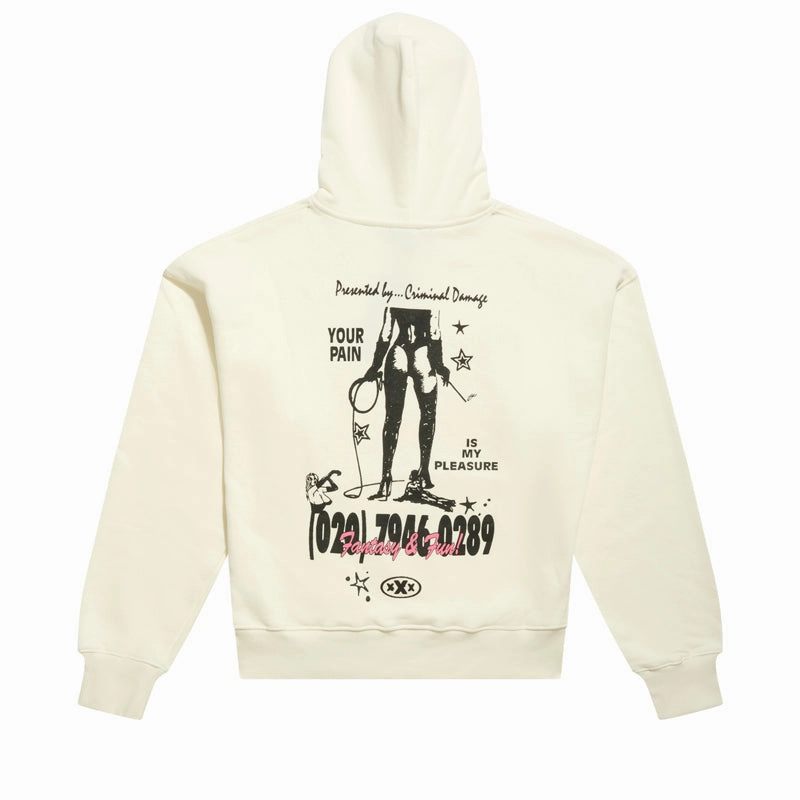 rollerblade wear Minimal Waist Criminal Damage Fantasy & Fun Hoodie - Off White