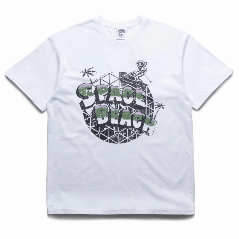 Billionaire Boys Club Space Epcot Tee - White concert event Three Thread Overlock Stitching