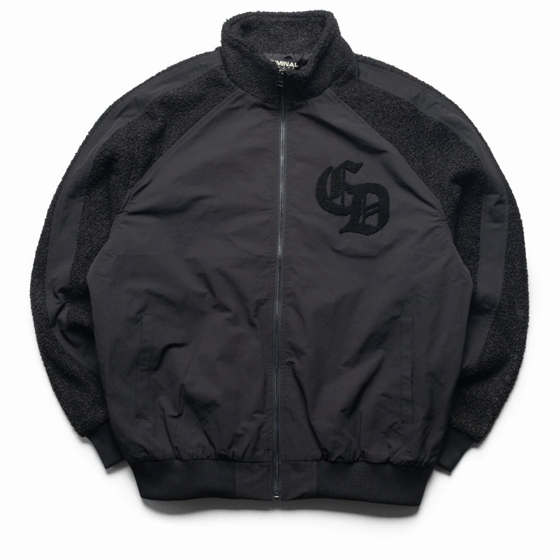 Criminal Damage Micro Sherpa & Nylon Tracksuit Jacket - Black Softshell Material