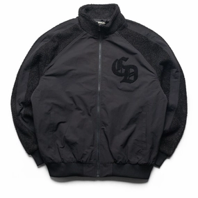 Criminal Damage Micro Sherpa & Nylon Tracksuit Jacket - Black Softshell Material