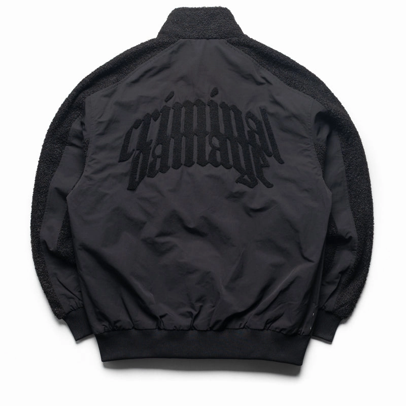 Storm Proof Criminal Damage Micro Sherpa & Nylon Tracksuit Jacket - Black