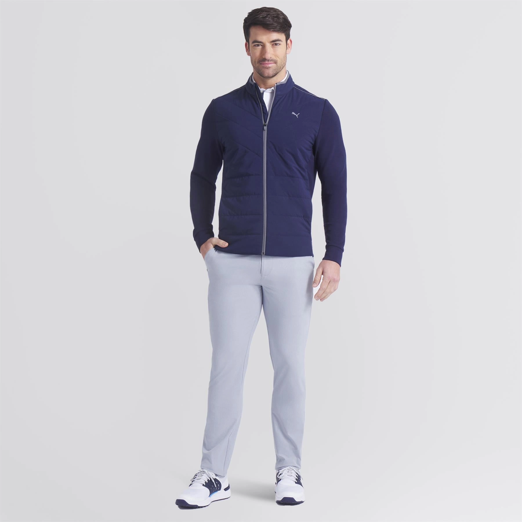 snap closure Cloudspun Fleece Hybrid Jacket Deep Navy