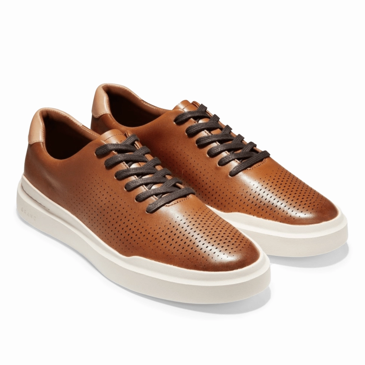 Cole Haan Men's GrandPro Rally Lazer Cut Tan Leather Thermal Regulating Liner Anti Fatigue Footbed