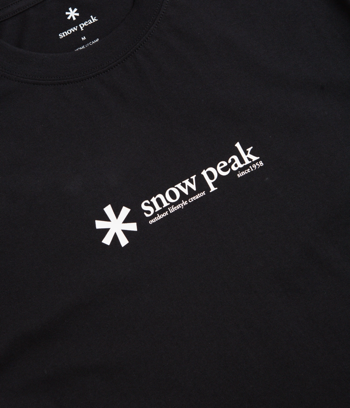 Summer cycling event Snow Peak Soft Cotton Logo T-Shirt - Black