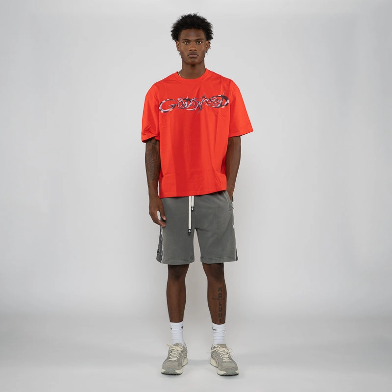 Polka Dots Semi Formal Godspeed New York New Age Logo Tee - Red