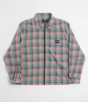 Stan Ray Zip Shirt - Pink / Teal Plaid Lace Accent Subtle patterns