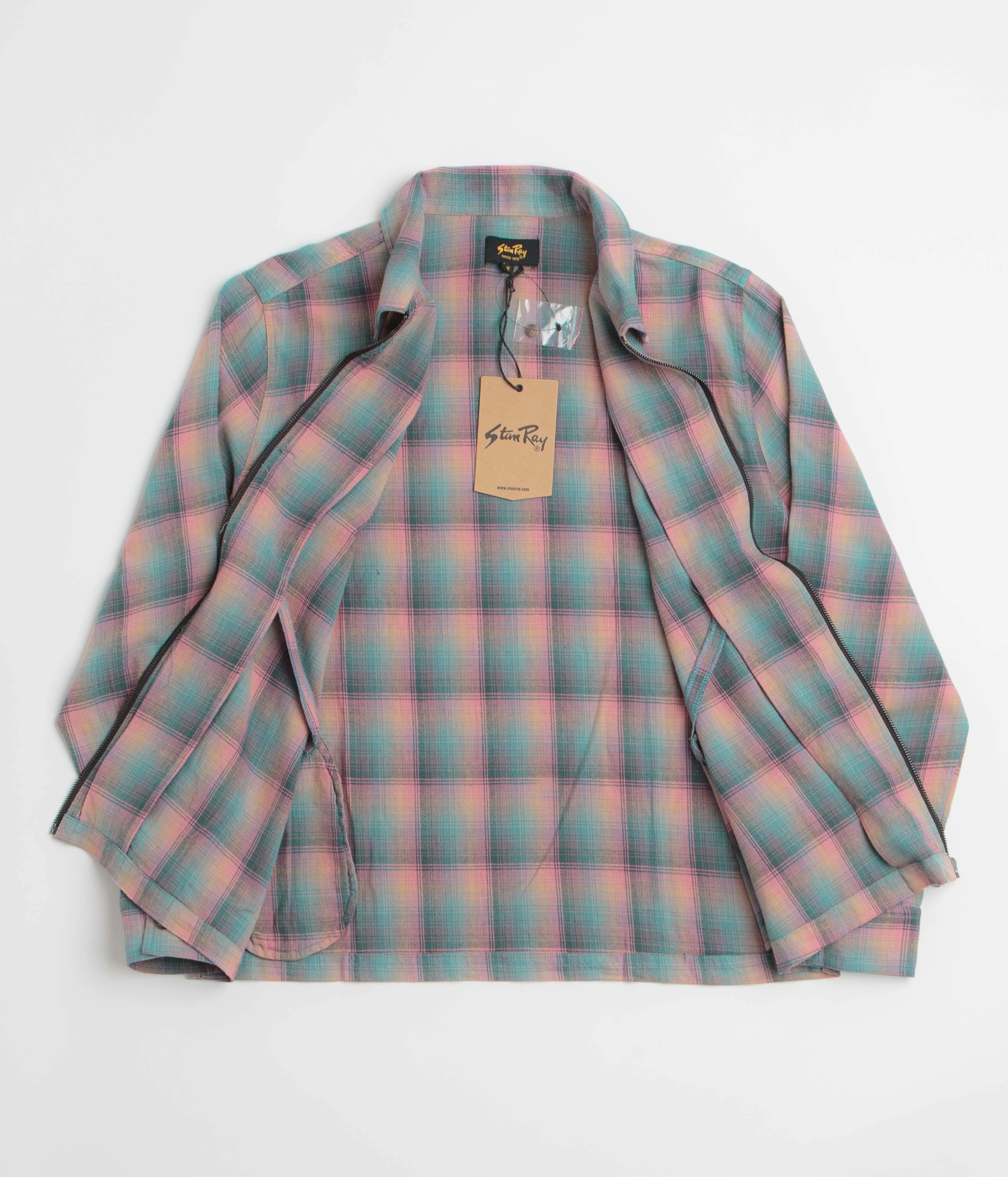 Mature Elegance Stan Ray Zip Shirt - Pink / Teal Plaid