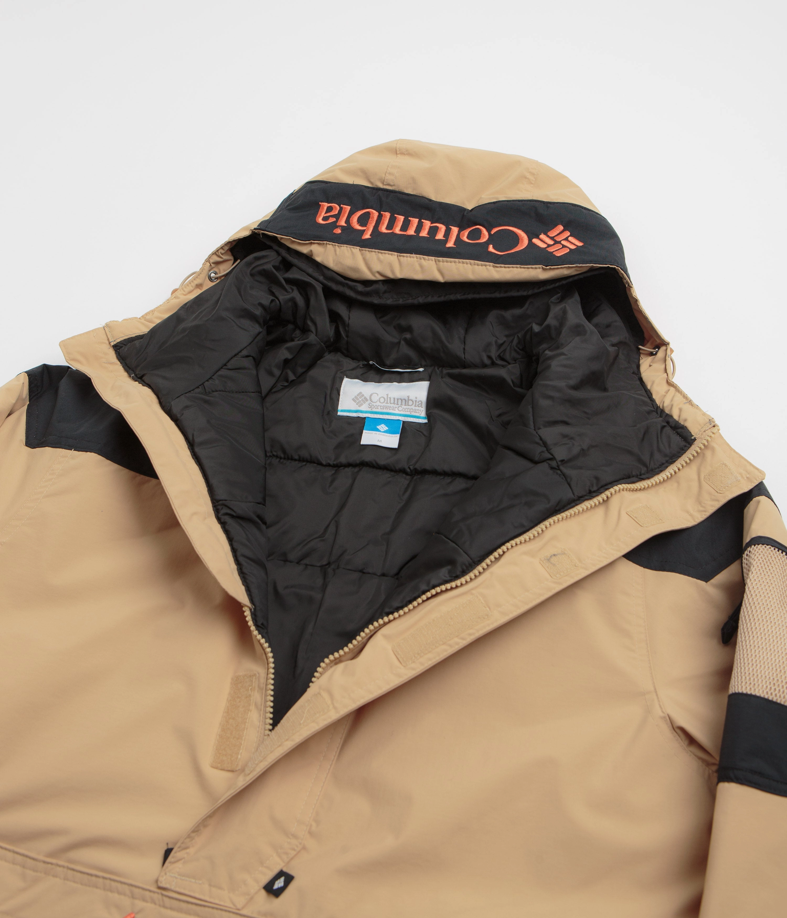 Credit Grid Backlined Interior Columbia Challenger II Insulated Pullover Jacket - Canoe / Black