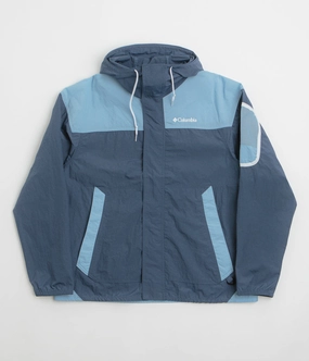 Backpack friendly Columbia Challenger II Windbreaker Jacket - Dark Mountain / Ripple Blue