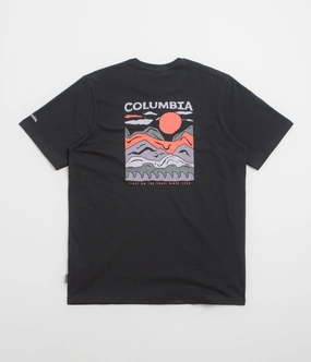 Columbia Explorers Canyon Back T-Shirt - Black / Peaks and Waves Spaghetti straps pleats