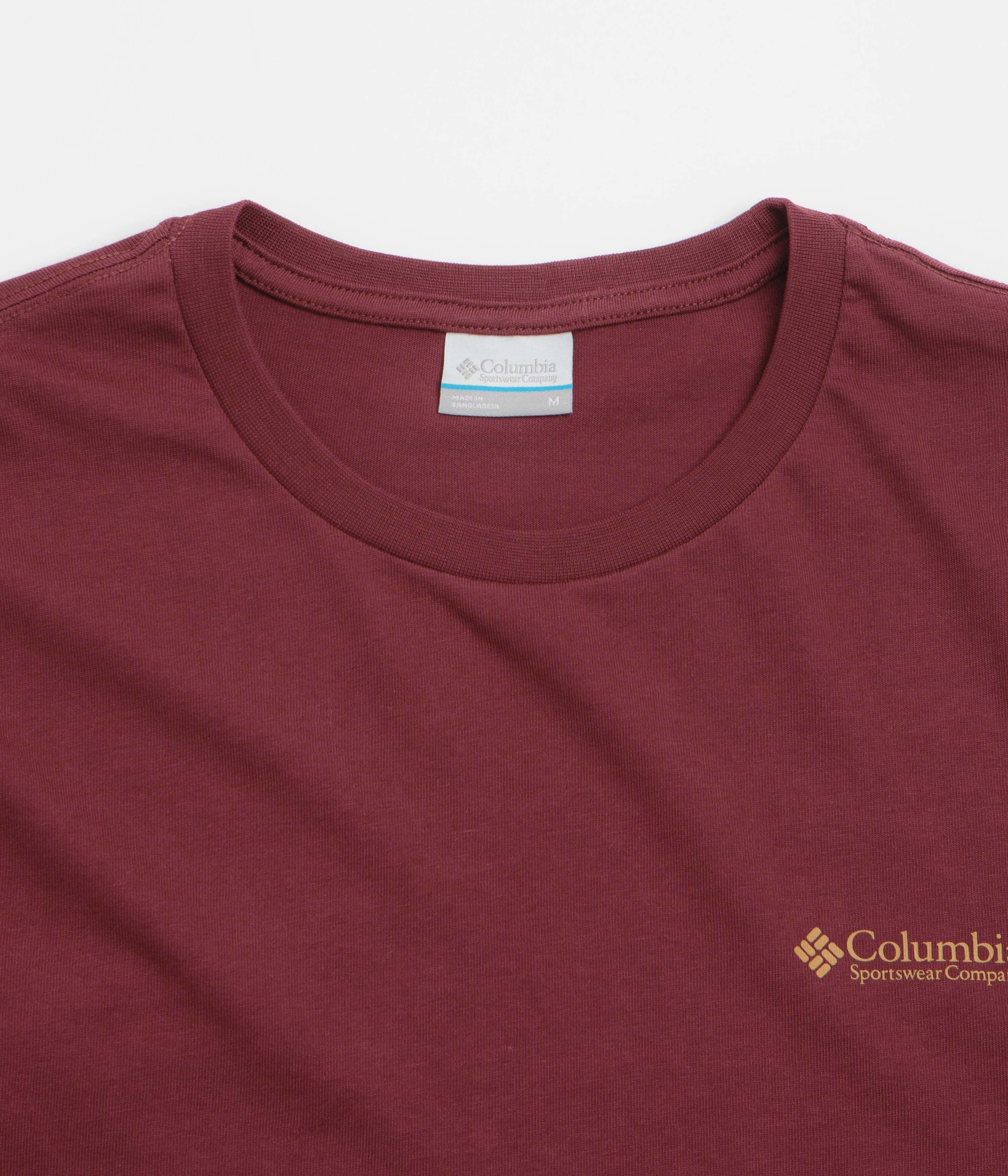 surfing venue Columbia Explorers Canyon Long Sleeve T-Shirt - Rich Wine / Branded Blanket