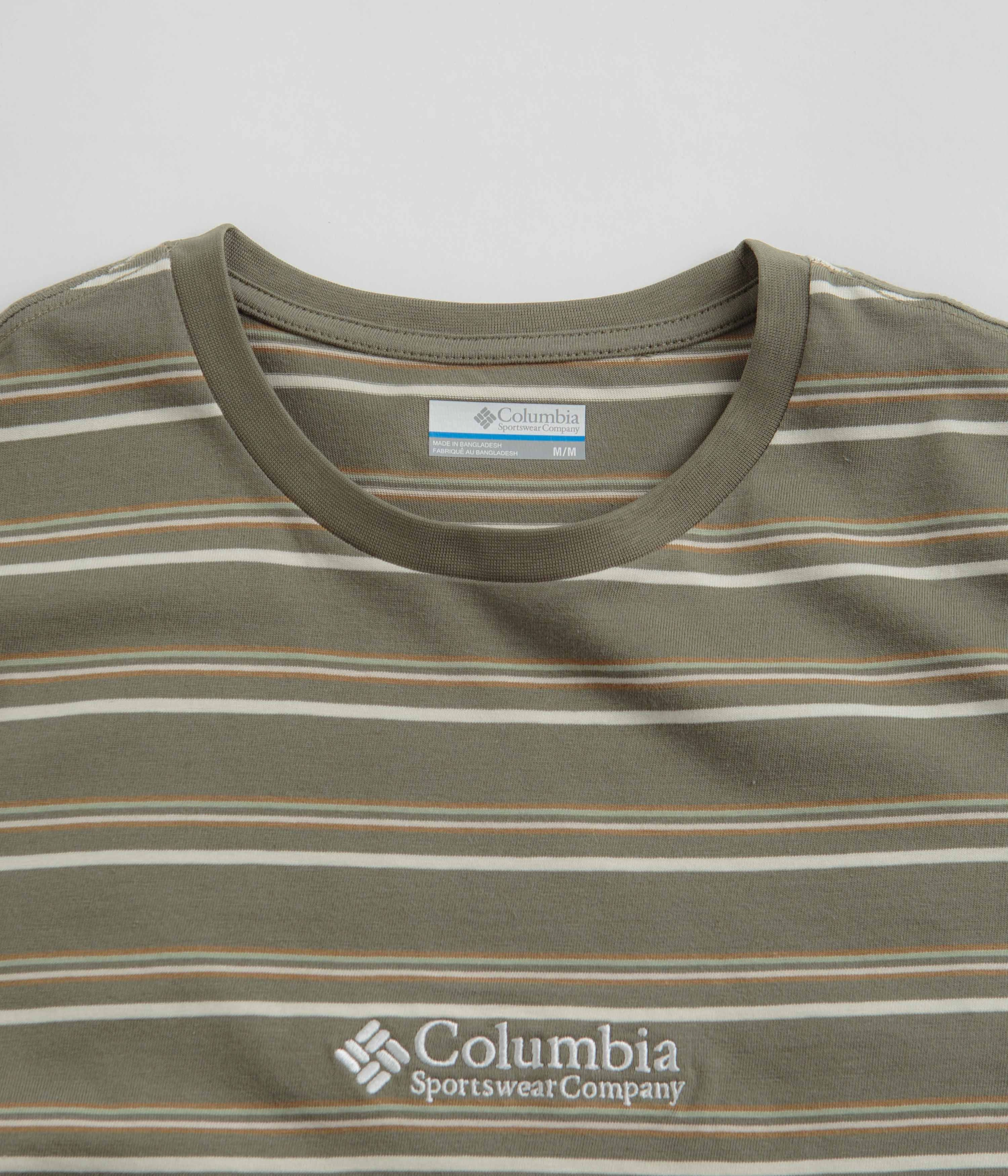 cinema event Columbia Somer Slope Striped T-Shirt - Stone Green