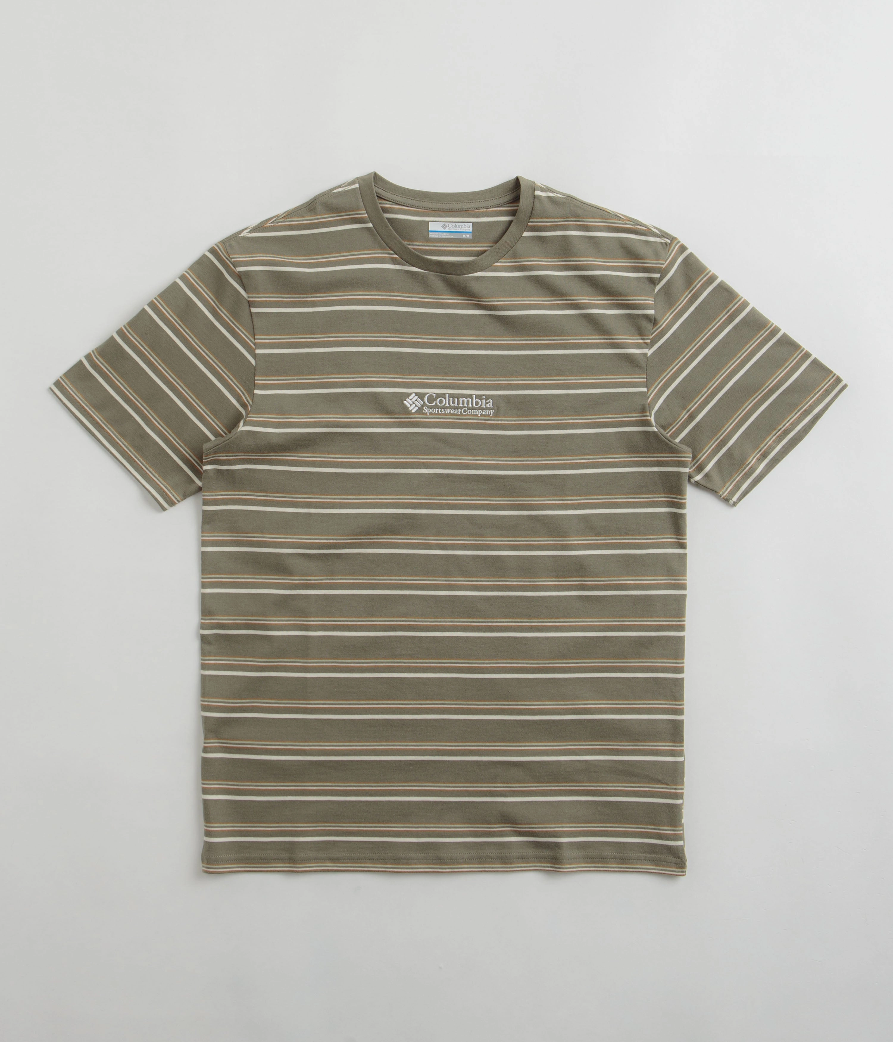 Columbia Somer Slope Striped T-Shirt - Stone Green Groom attire flared silhouette