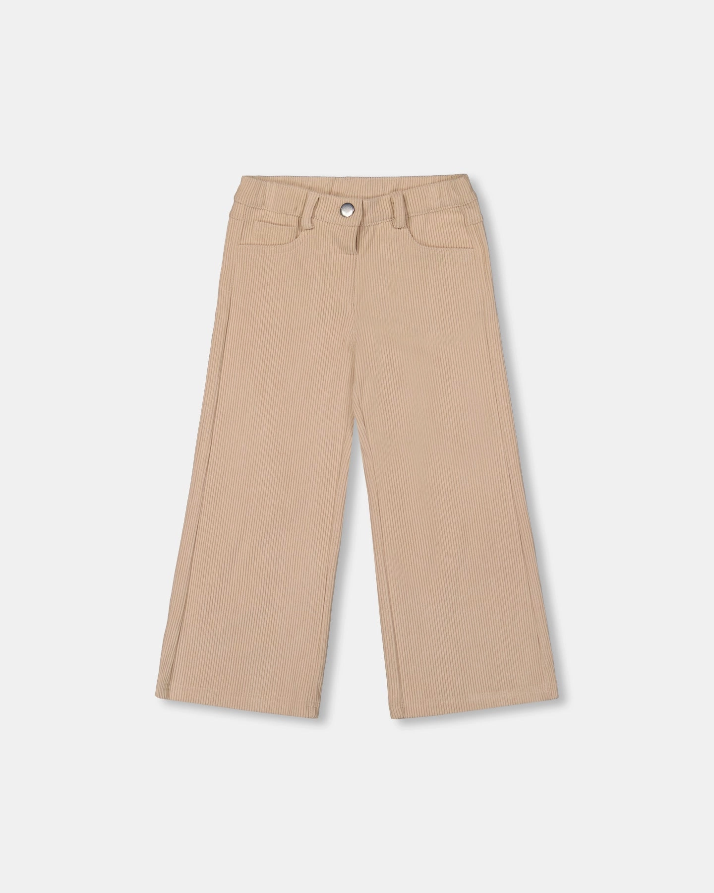 Four Way Stretch Wide Leg Corduroy Pants Beige