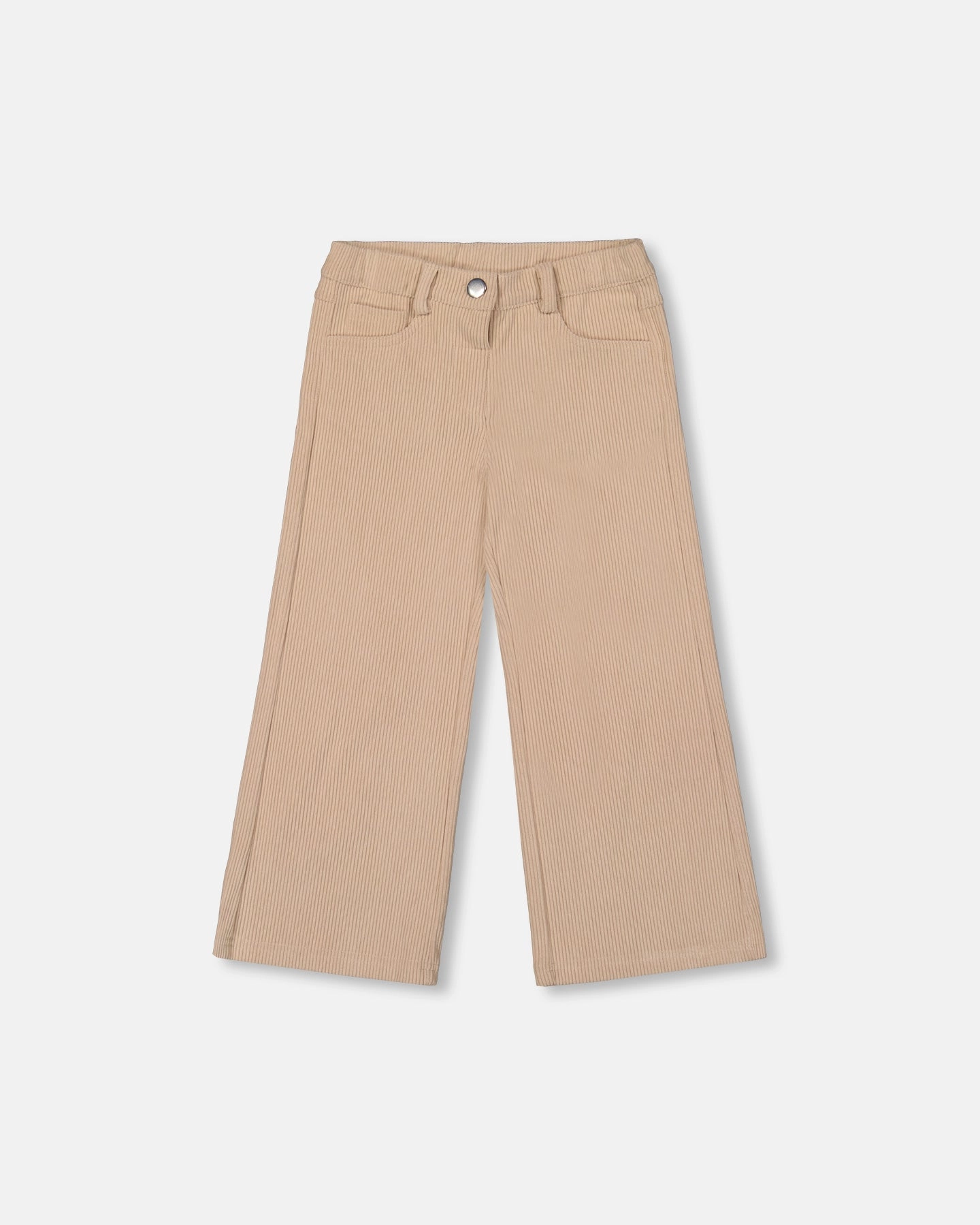 Wide Leg Corduroy Pants Beige Cozy Casual
