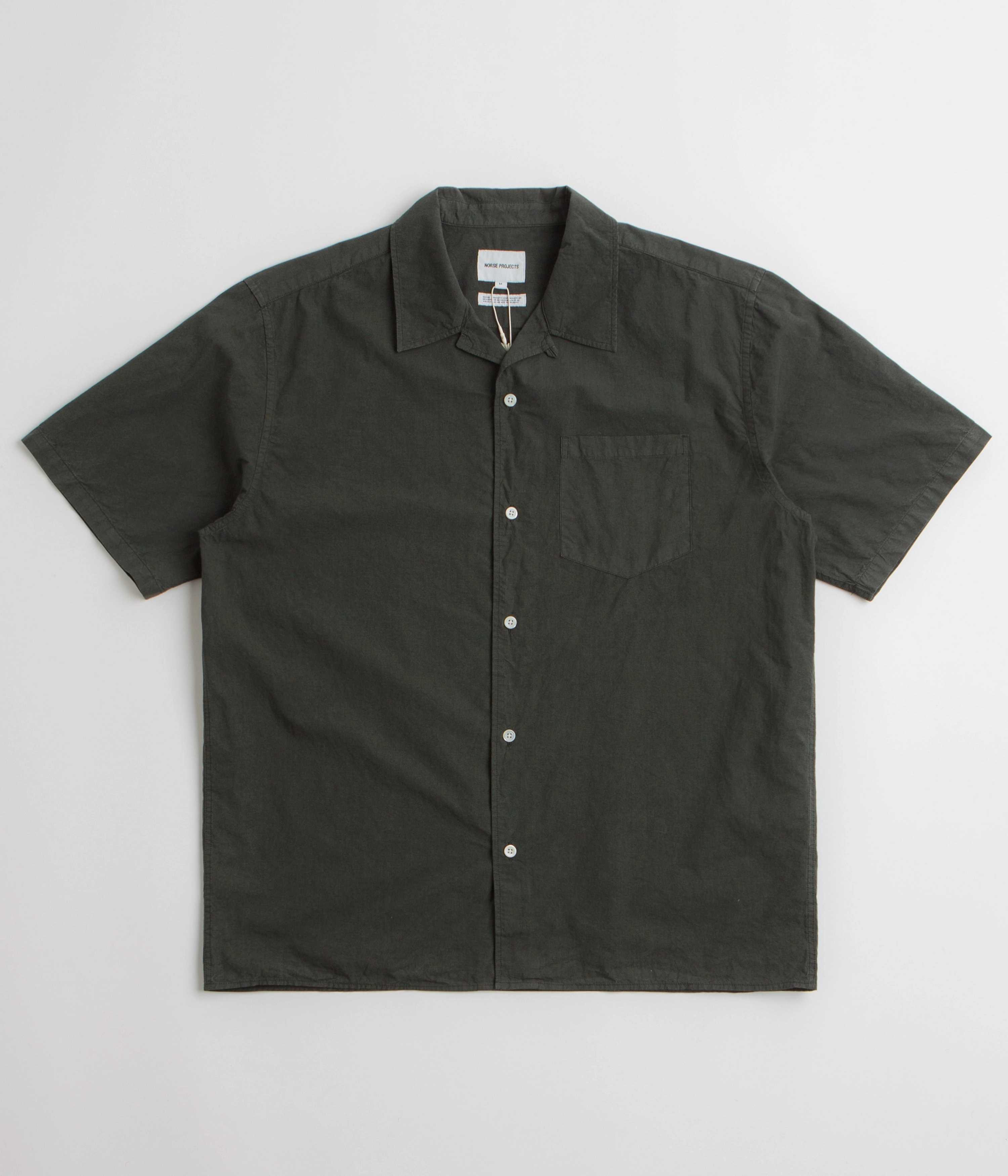 Norse Projects Carsten Cotton Tencel Shirt - Black Olive Effortless Style
