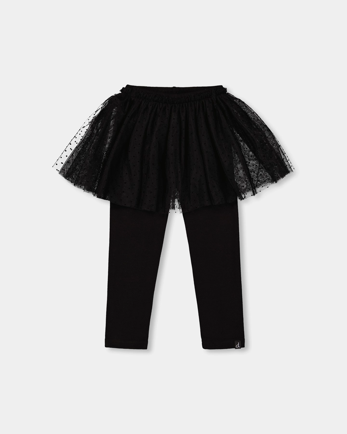 Versatile Design Easy Comfort Leggings with Tulle Skirt Black
