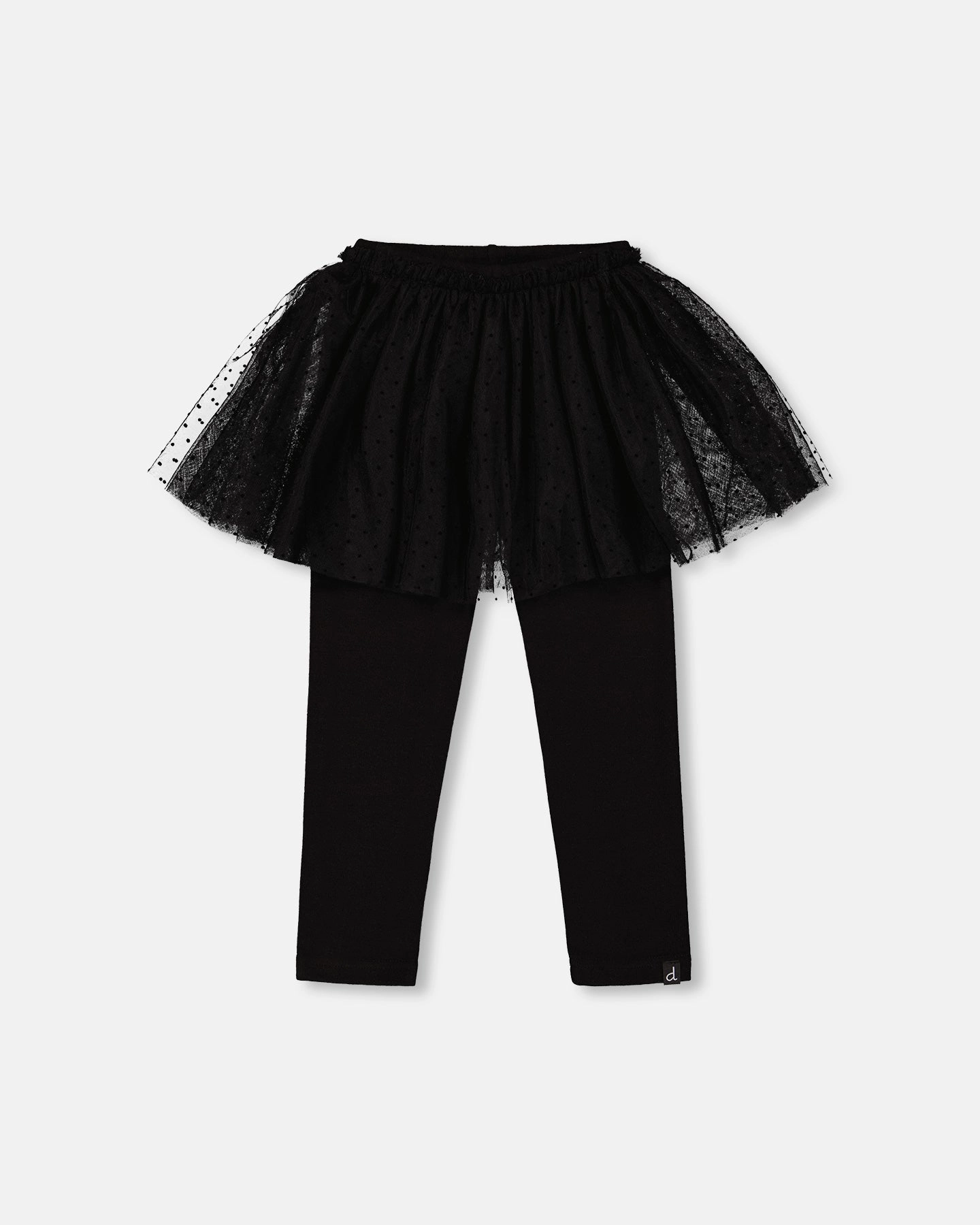 Low Bulk LowProfileWaistband Leggings with Tulle Skirt Black