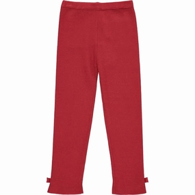 Casual Fit Design Girl's Olive Leggings In Burgundy