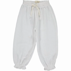 Girl's Isabella Gauze Pants In White Movement Support