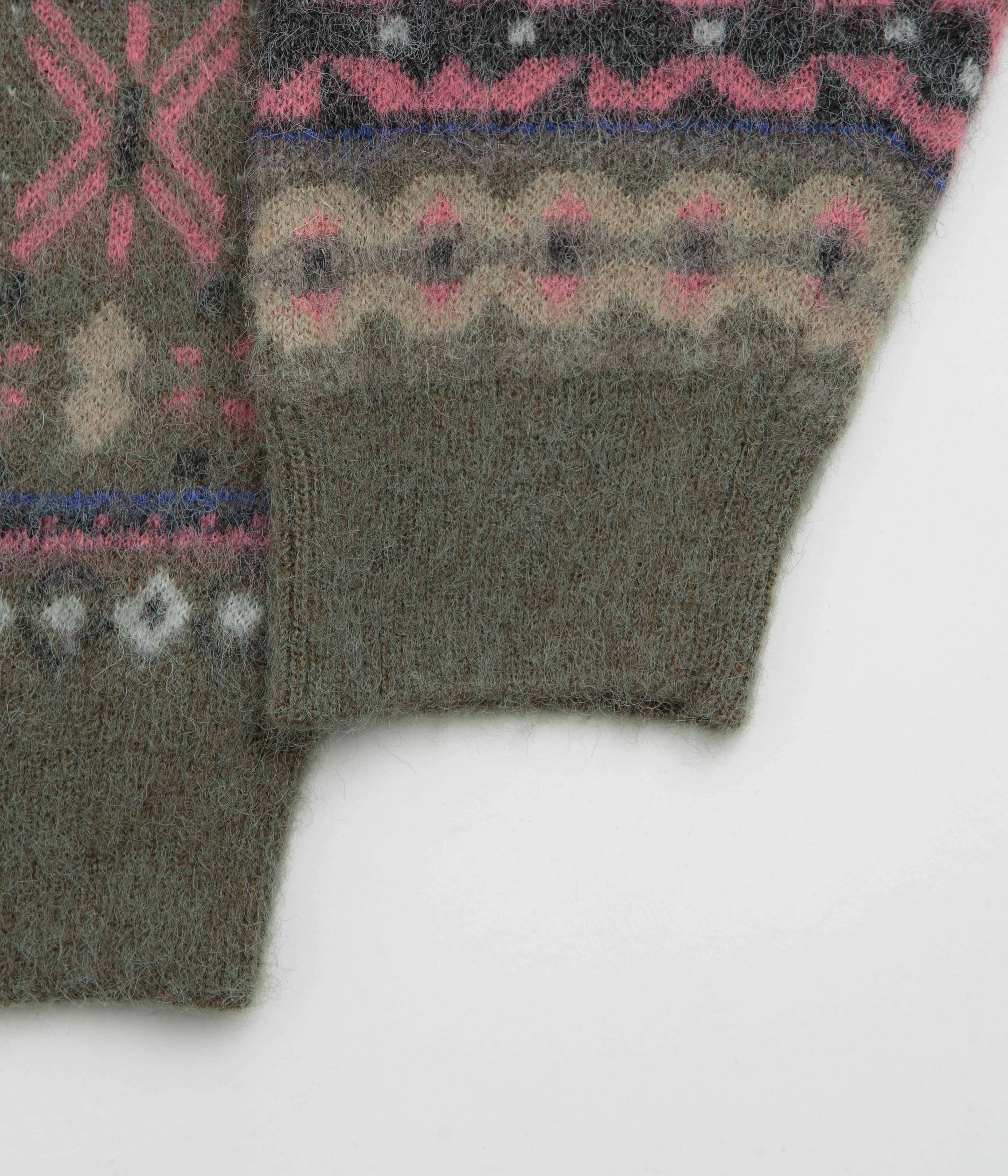 thisisneverthat Fair Isle Knit Sweatshirt - Olive Winter Essential