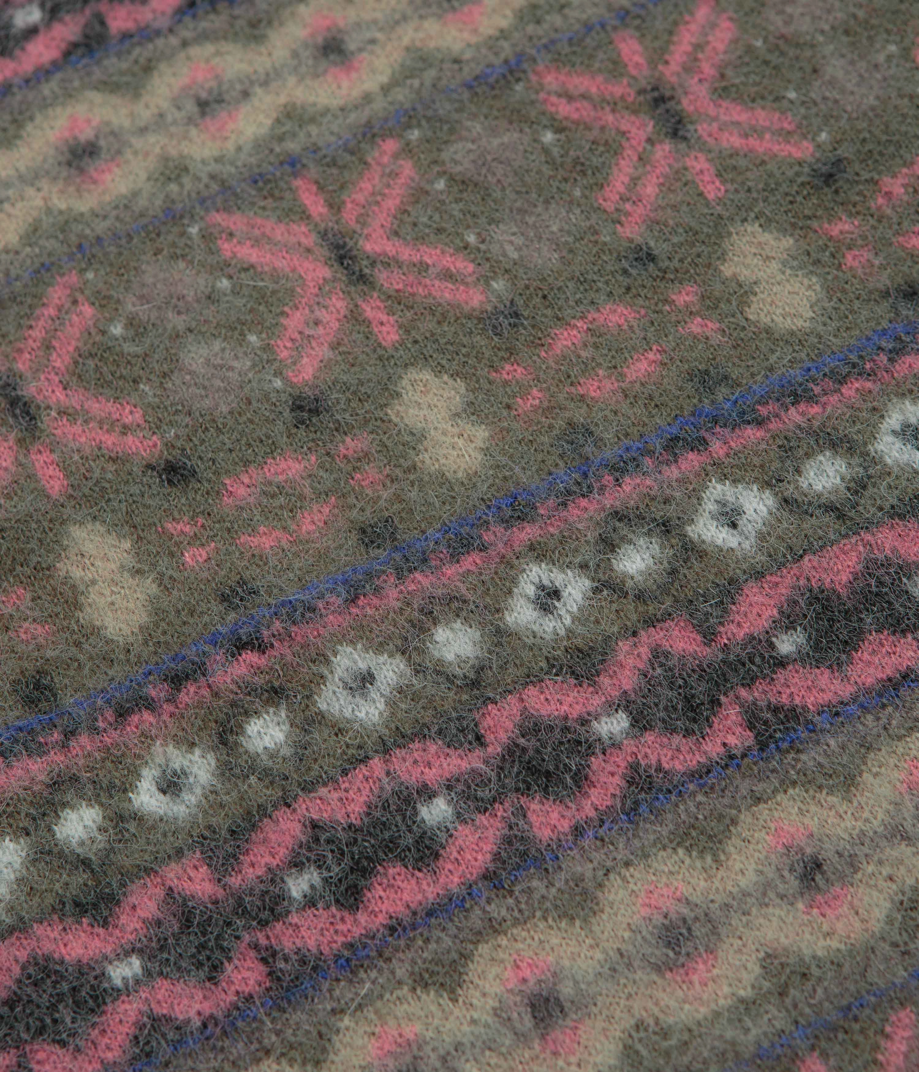 zippered quick-drying thisisneverthat Fair Isle Knit Sweatshirt - Olive