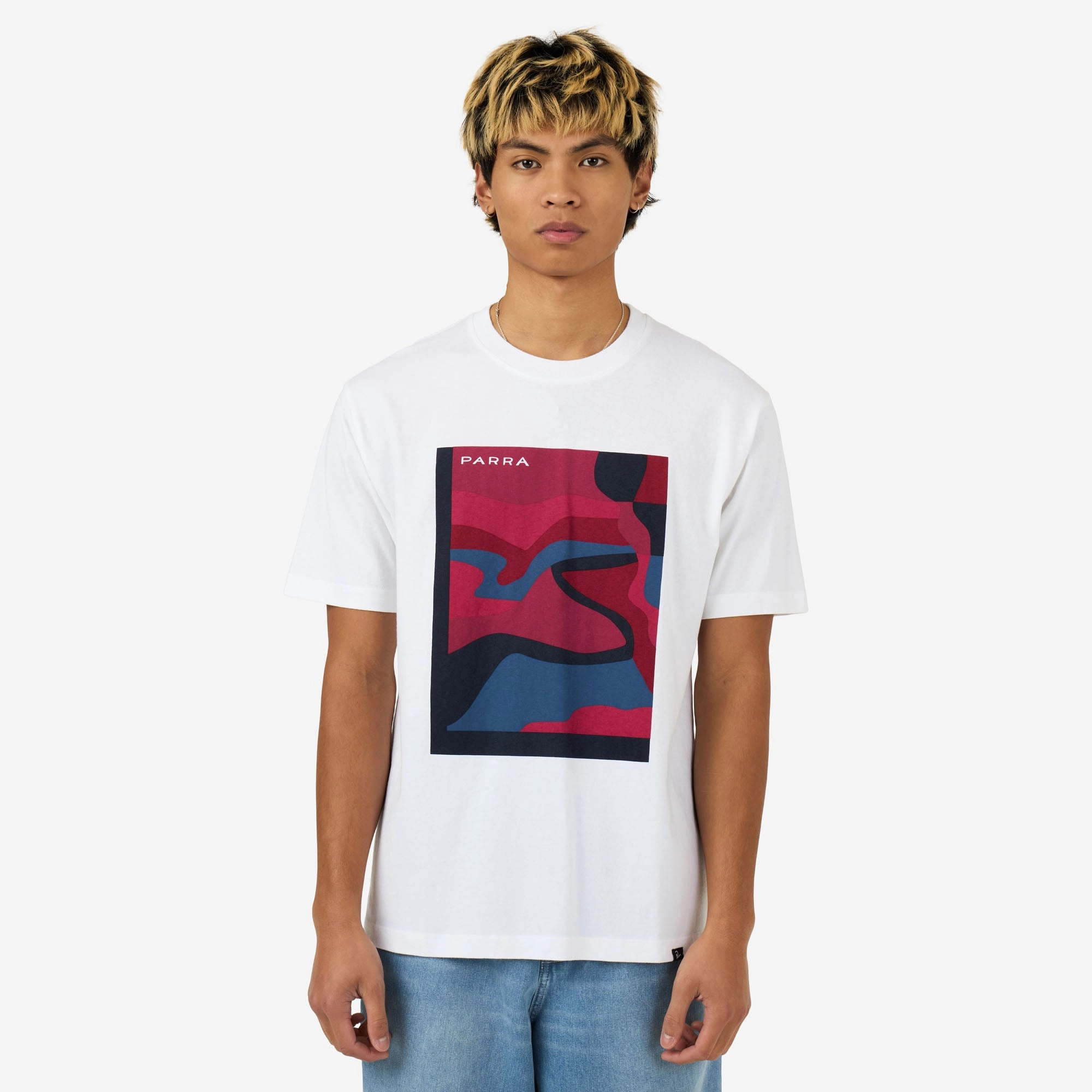by Parra Ftp Booster T-Shirt White abstract hem