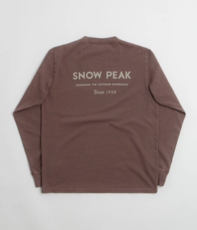 Snow Peak Garment Dyed Long Sleeve T-Shirt - Burgundy Curvy Fit