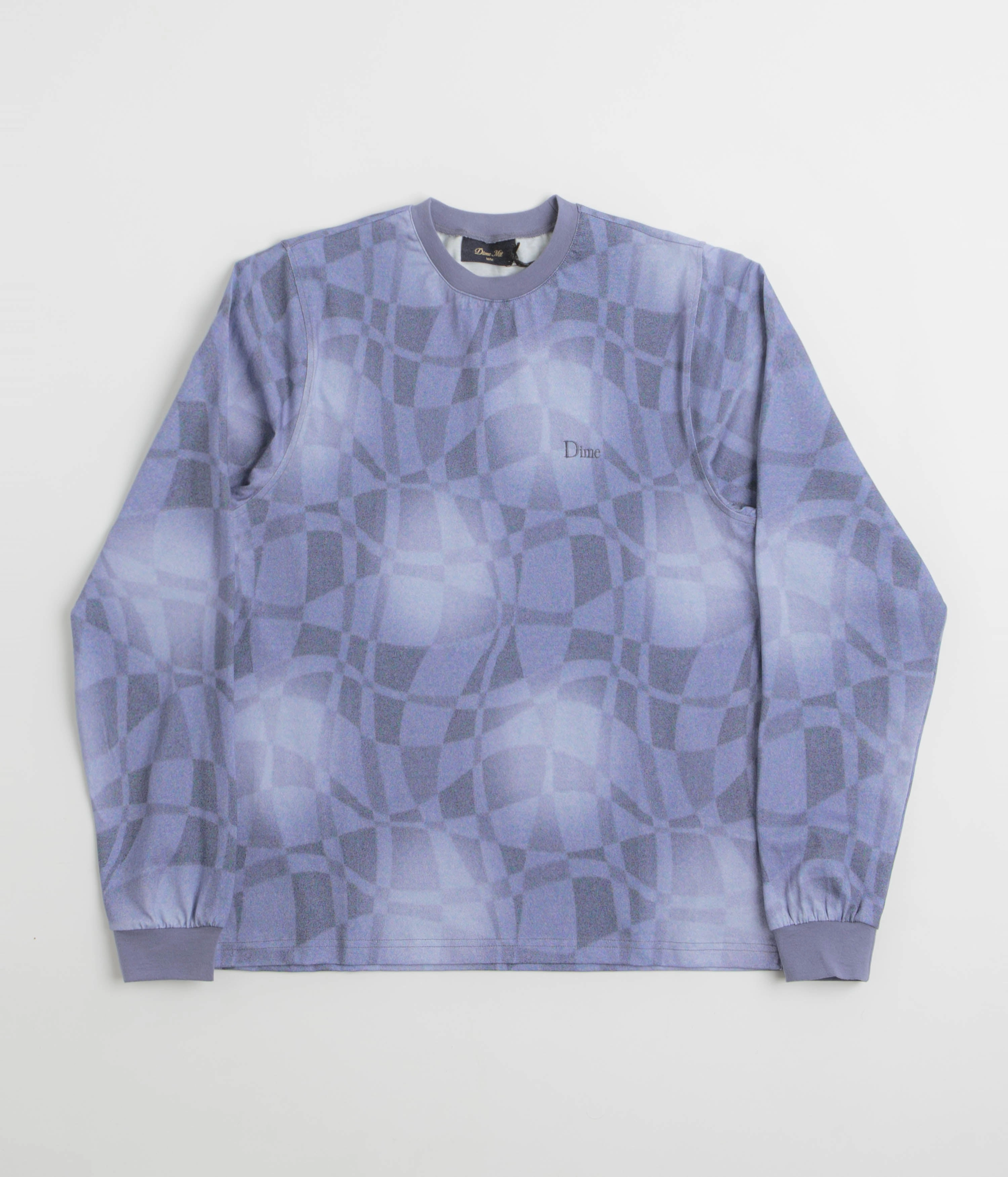 Dime Abstract Long Sleeve T-Shirt - Static Blue Thermal Insulation