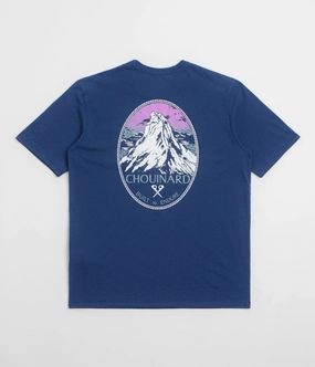 train venue petite size Patagonia Chouinard Crest Pocket Responsibili-Tee T-Shirt - Clement Blue