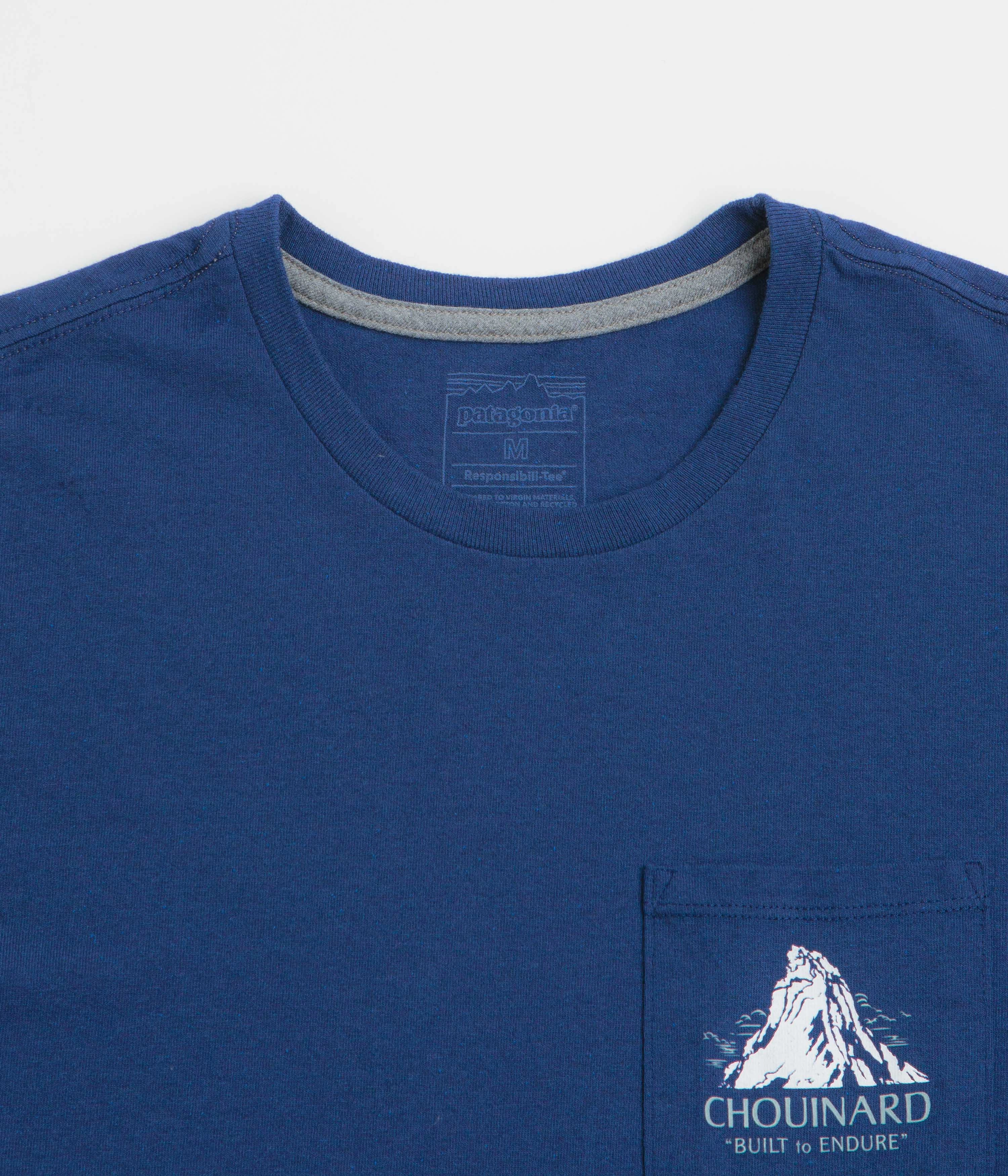Patagonia Chouinard Crest Pocket Responsibili-Tee T-Shirt - Clement Blue snowboarding venue