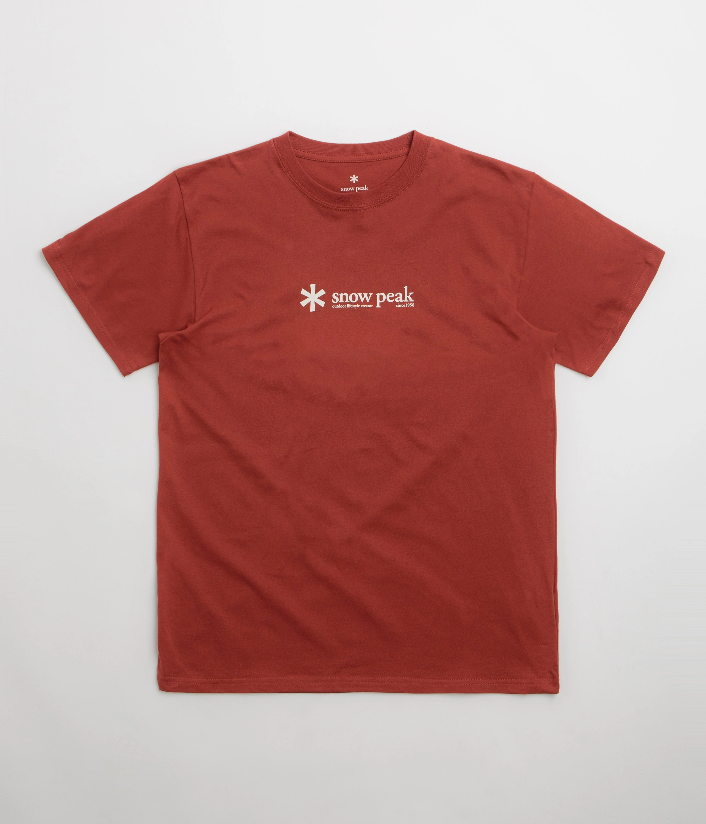 Snow Peak Soft Cotton Logo T-Shirt - Red Quilted Pattern winter season
