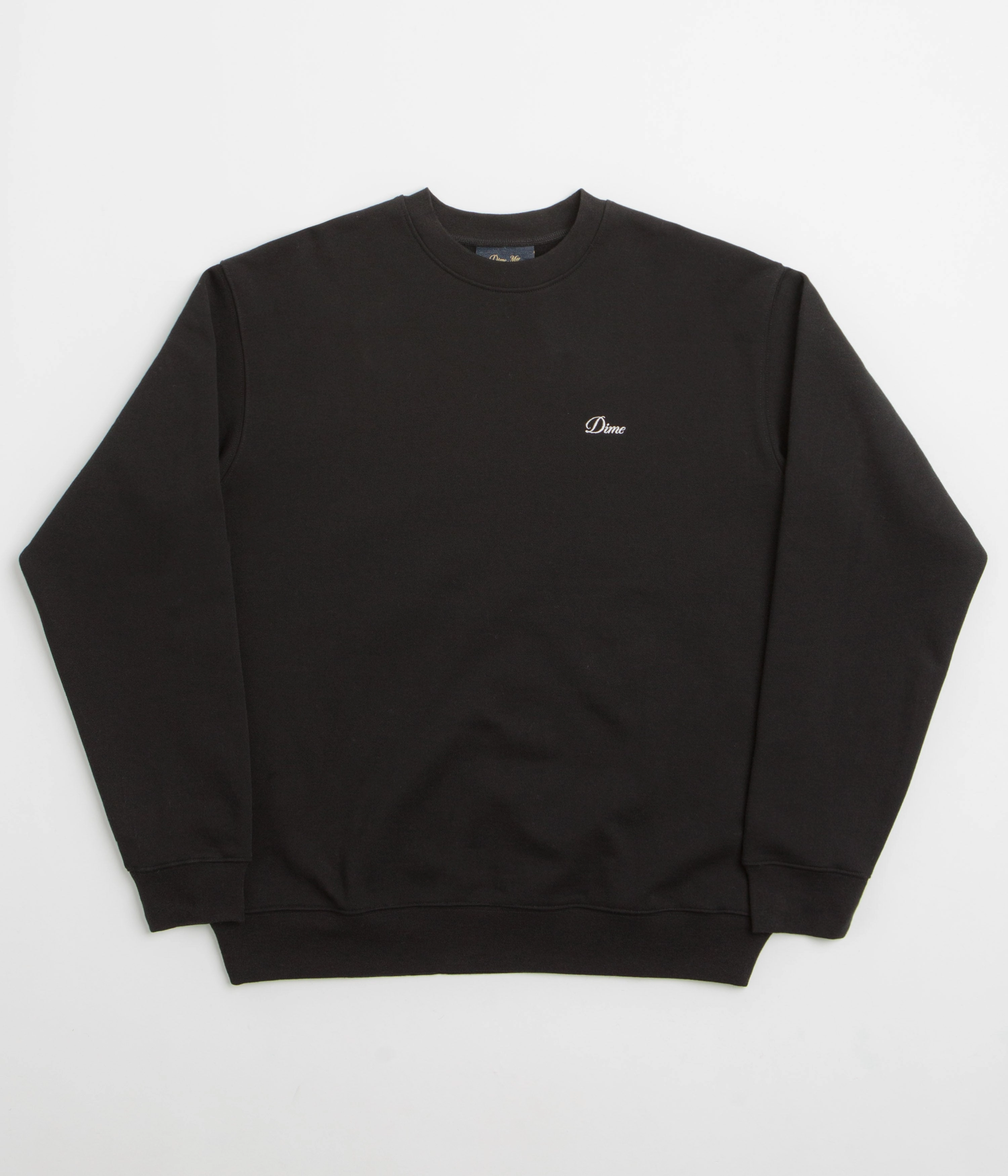 Dime Cursive Small Logo Crewneck Sweatshirt - Black Modern