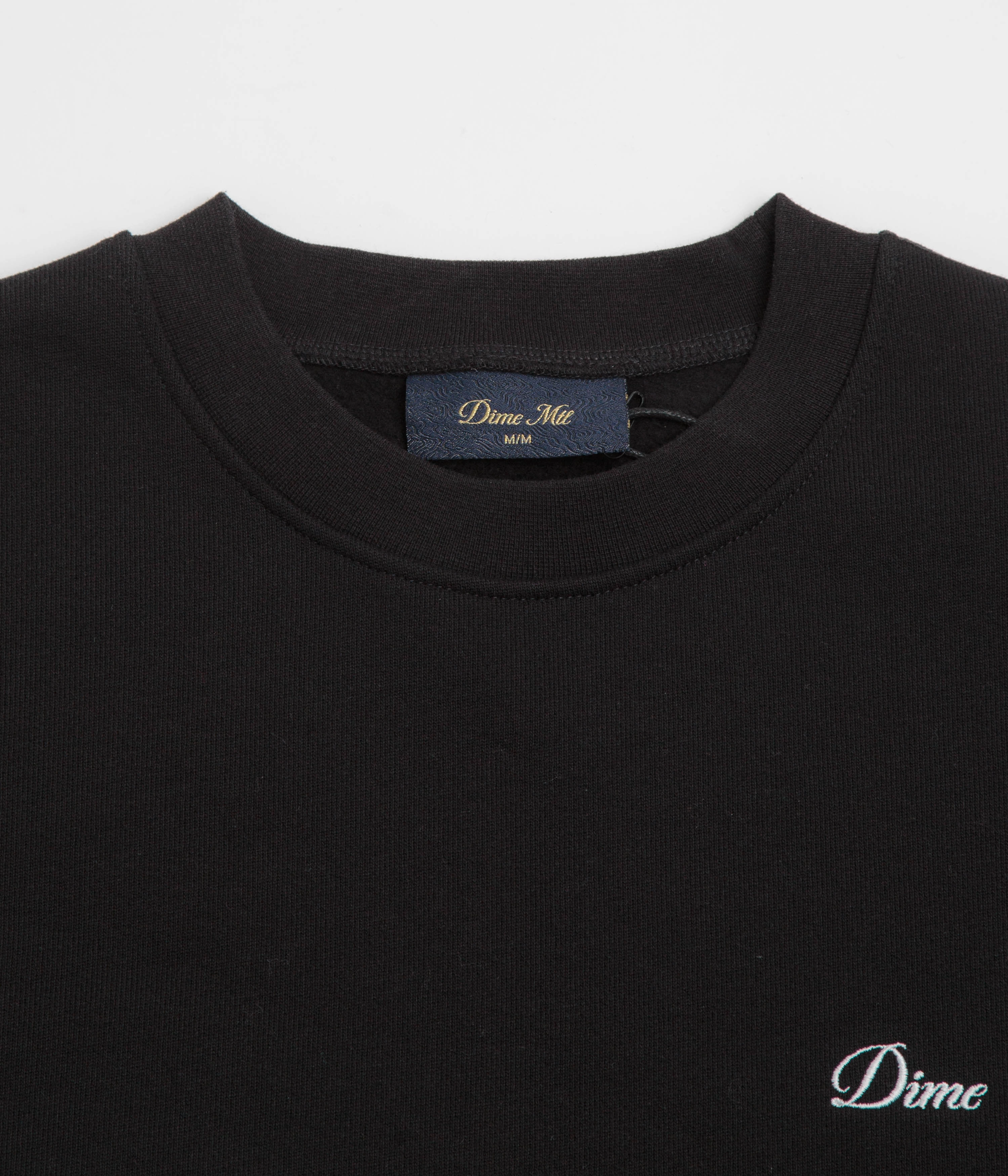 Dime Cursive Small Logo Crewneck Sweatshirt - Black Errand Ready