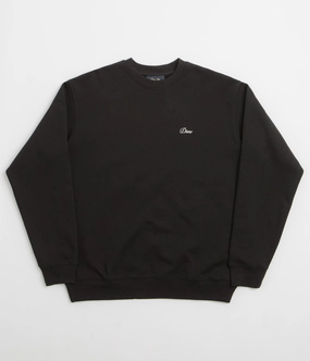 Dime Cursive Small Logo Crewneck Sweatshirt - Black Modern