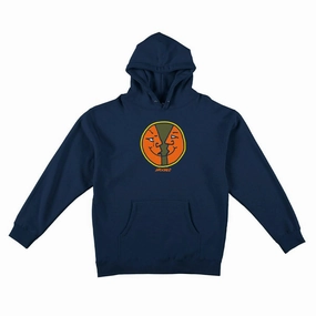 Unique Design Breathable Cotton Krooked - Moonsmile Round Hoodie Navy