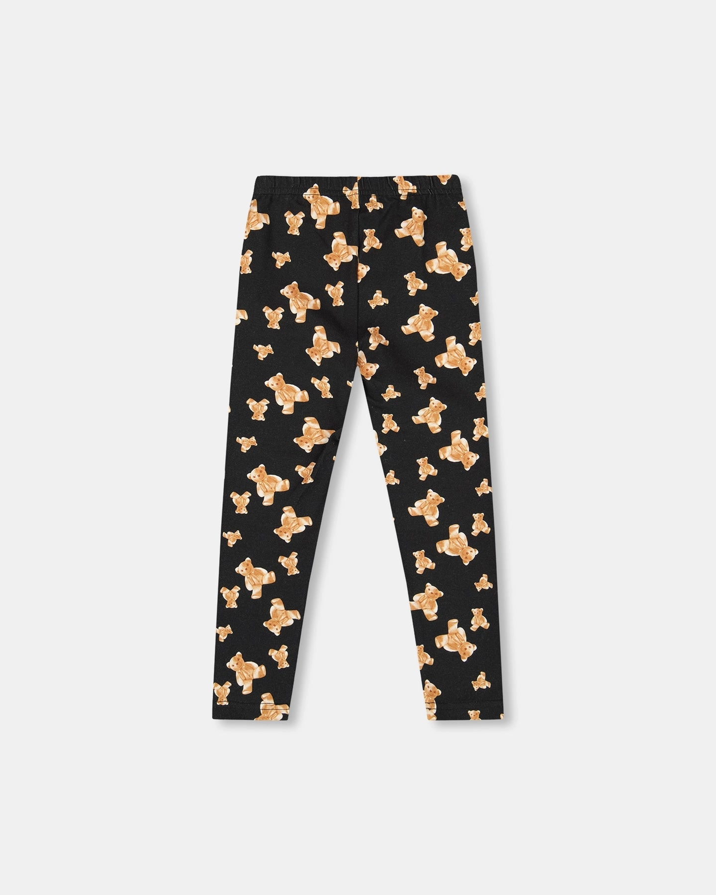 Jersey Leggings Black Teddy Bear Print Layering Essential
